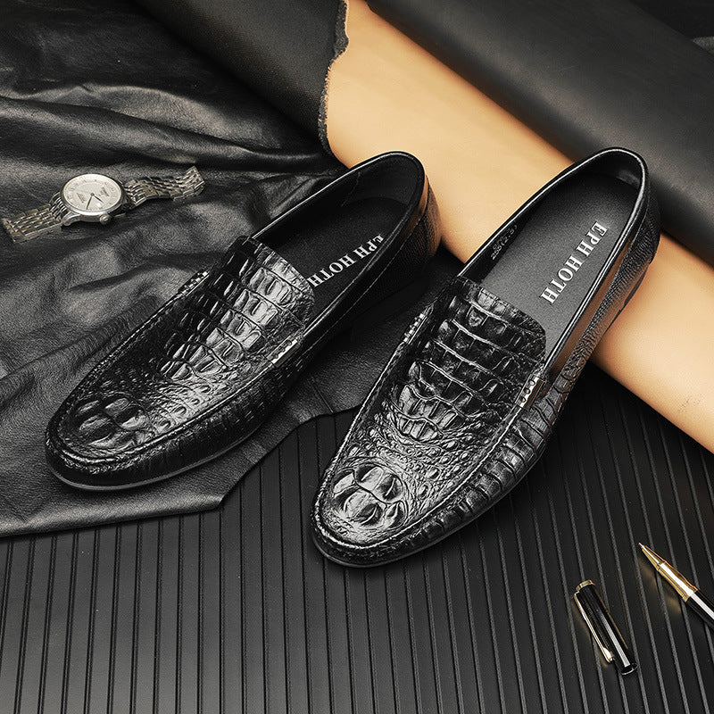 2022 new casual leather shoes business beanie shoes(2 colors)