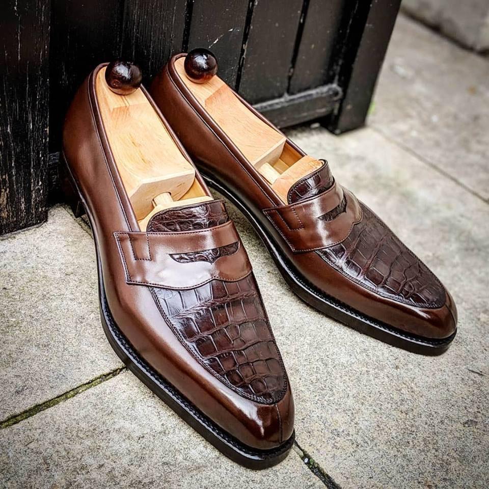 Brown Leather Brogue Loafer(2colors)