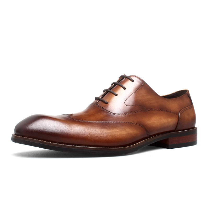 New top layer cowhide business leather shoes handmade single shoes wedding shoes