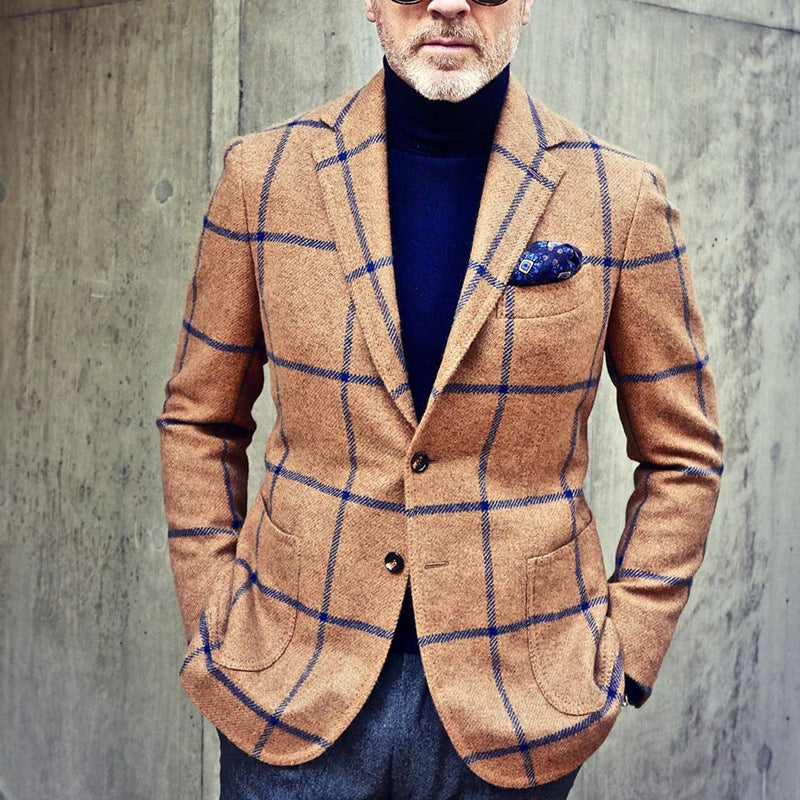 2021 new plaid casual trendy suit jacket(3colors)