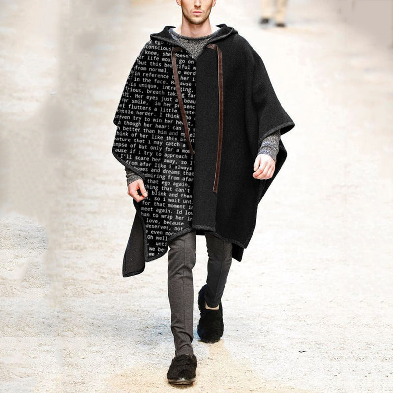 men's cape cape pullover cape woolen coat(5 colors)