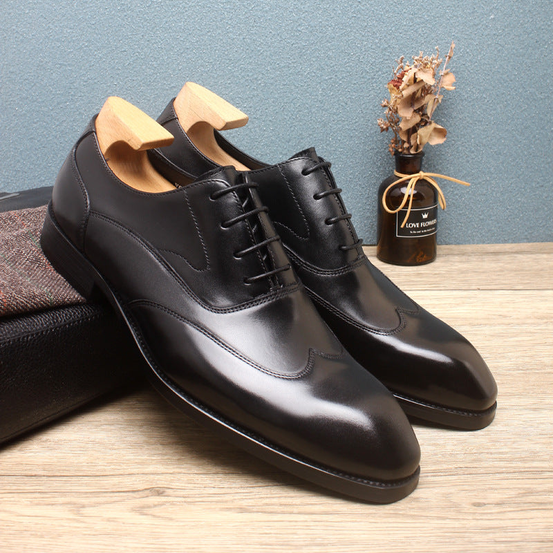 New top layer cowhide business leather shoes handmade single shoes wedding shoes