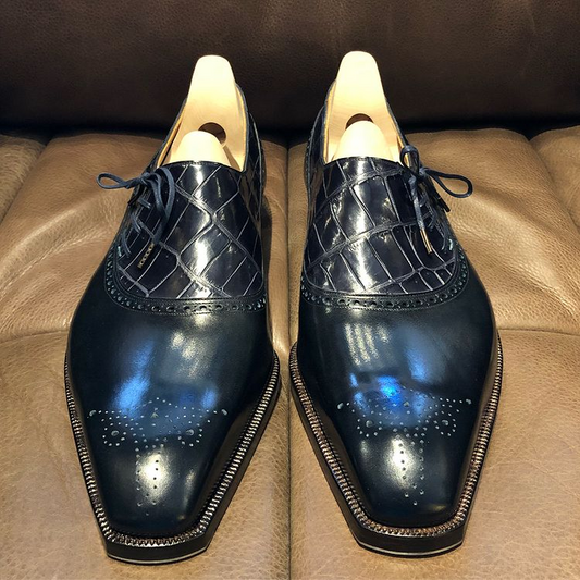 Men's leather dress brogues