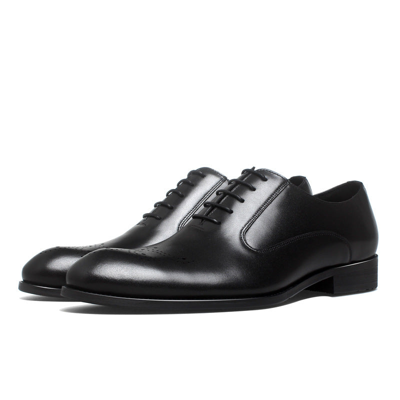 Genuine business brogue retro men's cowhide toe leather shoes